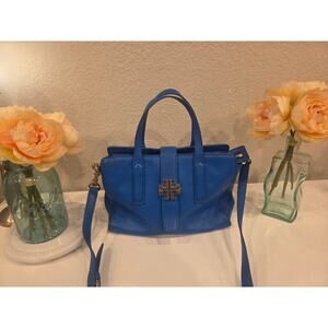 Tory Burch Leather Cerulean Blue Hand Bag or Shoulder Bag
